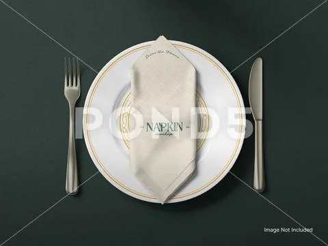 Elegant Table Setting with Napkin and Cutlery PSD Template
