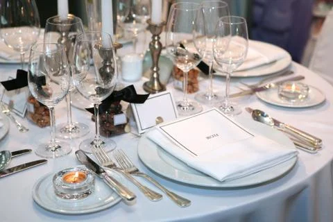 Elegant table setting Stock Photos