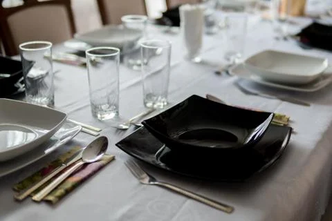Elegant table setting Stock Photos