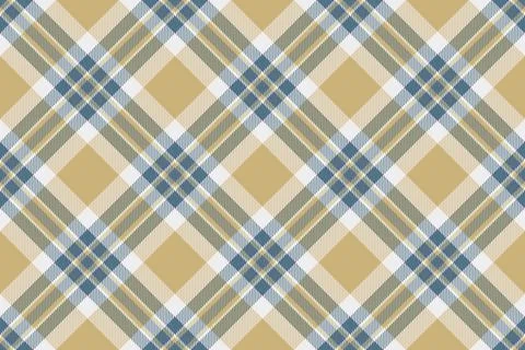 Elegant tartan pattern with blue, gold, and white. Seamless fabric texture, i Illustration