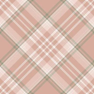 Elegant tartan pattern design. Seamless check plaid fabric texture in rose an Stockillustratie