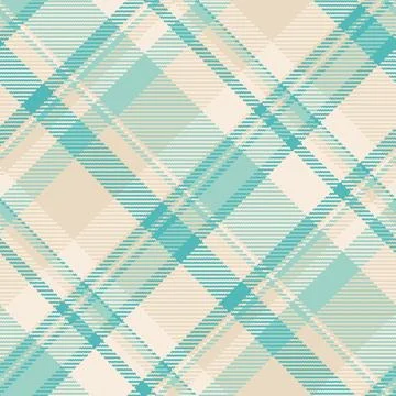 Elegant tartan pattern, diagonally oriented. Serene teal and neutral tones cr Stock Illustration