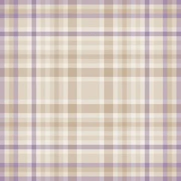 Elegant tartan pattern in light neutral tones with lavender accents. Seamless Stock Illustration