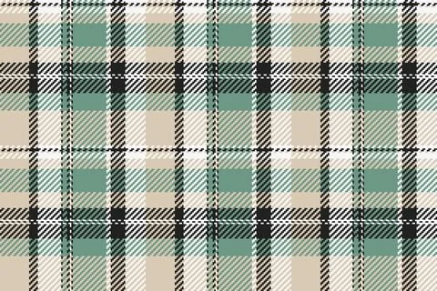 Elegant tartan pattern with muted green and beige tones, accented by dark str Illustrazione stock