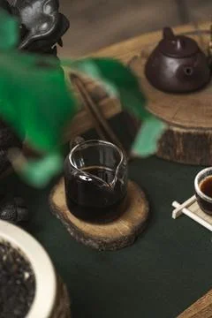 An Elegant Tea Setup, Enriched with a Beautiful Aroma and Complemented by Stock Photos