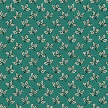 Elegant teal green leaf pattern.  Perfect for textile design, wallpaper, or w Stock Illustration