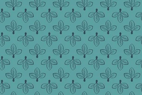 Elegant teal leaf pattern.  Perfect for textile design, wallpaper, wrapping.. Stock Illustration