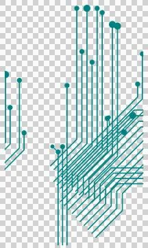 Elegant teal technology circuit pattern isolated PNG with transparent background Stock Photos