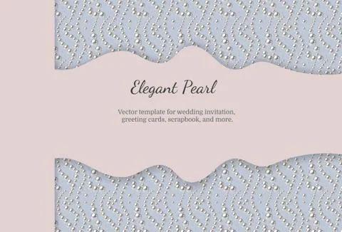 Elegant template with pearl pattern. Vector design for banners, cards, wedding Stock Illustration