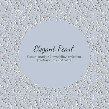 Elegant template with pearl pattern. Vector design for banners, cards, wedding Stock Illustration