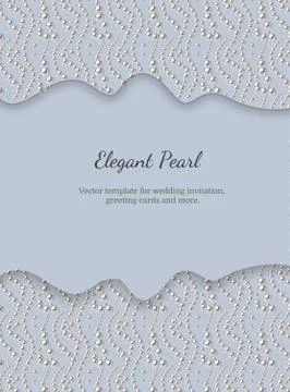 Elegant template with pearl pattern. Vector design for banners, cards, wedding Illustrazione stock
