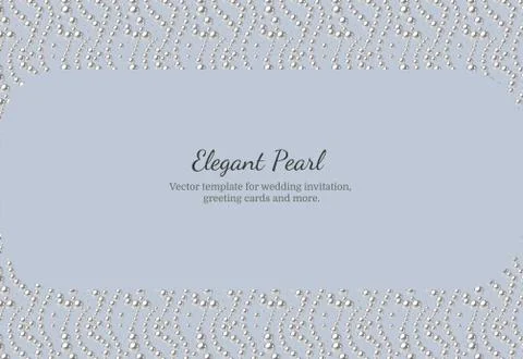 Elegant template with pearl pattern. Vector design for banners, cards, wedding Stock Illustration