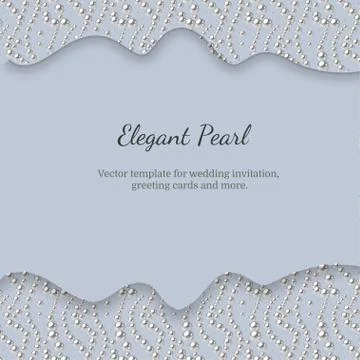 Elegant template with pearl pattern. Vector design for banners, cards, wedding Stock Illustration