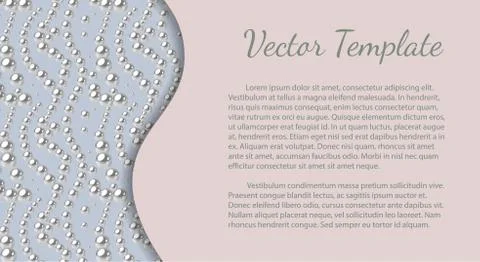 Elegant template with pearl pattern. Vector design for banners, cards, wedding Stock Illustration