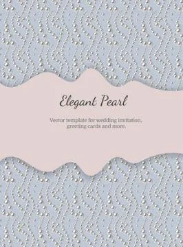 Elegant template with pearl pattern. Vector design for banners, cards, wedding Stock Illustration