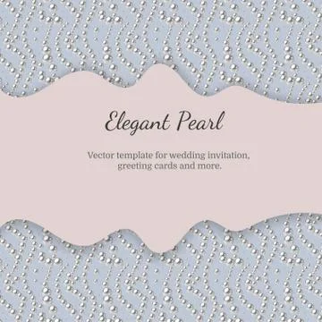 Elegant template with pearl pattern. Vector design for banners, cards, wedding Stock Illustration