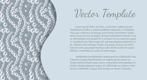 Elegant template with pearl pattern. Vector design for banners, cards, wedding Stock Illustration