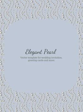Elegant template with pearl pattern. Vector design for banners, cards, weddin Stock Illustration