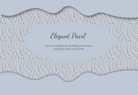 Elegant template with pearl pattern. Vector design for banners, cards, weddin Stock Illustration