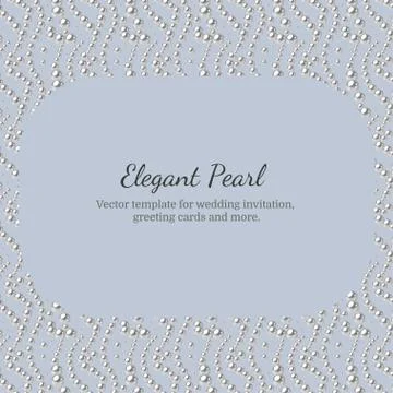 Elegant template with pearl pattern. Vector design for banners, cards, weddin Stock Illustration