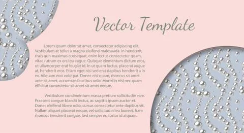Elegant template with pearl pattern. Vector design for banners, cards, weddin Stock Illustration