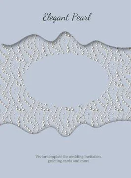 Elegant template with pearl pattern. Vector design for banners, cards, weddin Stock Illustration