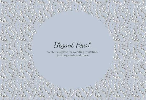 Elegant template with pearl pattern. Vector design for banners, cards, weddin Stock Illustration