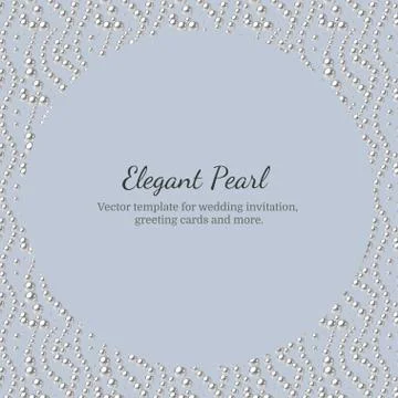 Elegant template with pearl pattern. Vector design for banners, cards, weddin Stock Illustration