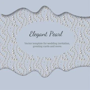 Elegant template with pearl pattern. Vector design for banners, cards, weddin Stock Illustration