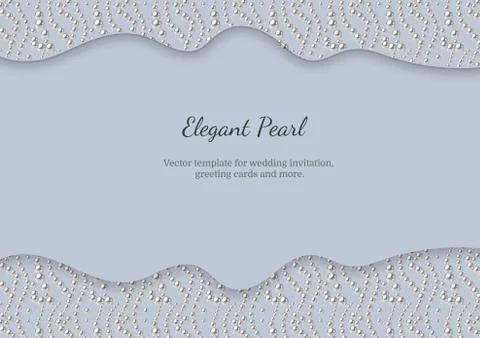 Elegant template with pearl pattern. Vector design for banners, cards, weddin Stock Illustration