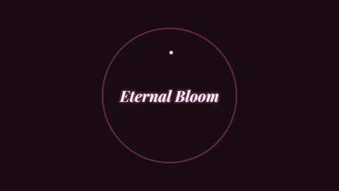 Elegant text animation: 'Eternal Bloom' on black background loop Stock Footage 337501430