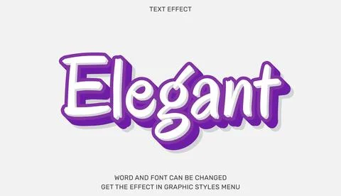 Elegant text effect in 3d style Stock Illustration