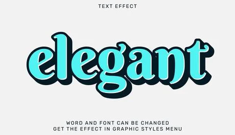 Elegant text effect template in 3d design Stock Illustration