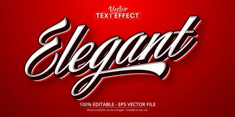 Elegant text, minimalistic style editable text effect Stock Illustration
