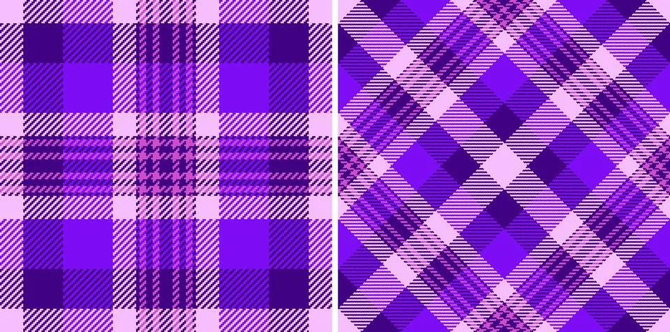 Elegant textile pattern featuring a vibrant purple plaid. Perfect for fashion 스톡 일러스트