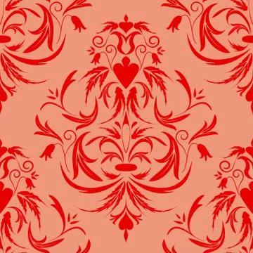 Elegant texture for wallpapers, damask, background, seamless pattern, raster Stock Illustration