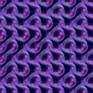 Elegant tile pattern with wavy lines and circles. 3d rendering illustration イラスト素材