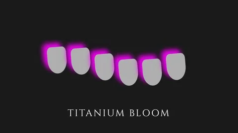 Elegant Titanium Bloom Text Animation on Black Background Stock Footage 337655677