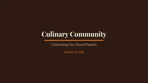 Elegant Title Card for Culinary Community and Passion Celebration Graphics Stock Footage 337576875