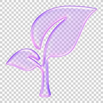 Elegant translucent leaf icon in glassmorphism style for ecology and nature.. Stock-Illustration