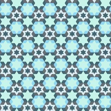 Elegant trendy hexagonal star vector seamless pattern for textile and printing Illustrazione stock