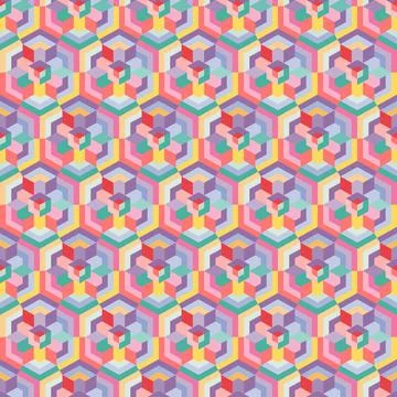 Elegant trendy hexagonal vector seamless pattern design for textile and print Stock Illustration