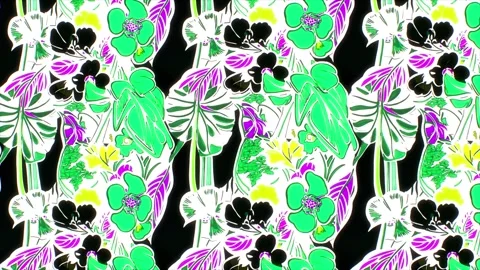 Elegant Tropical Pattern – Horizontal Motion Animation Stock Footage 306395046