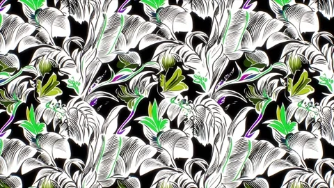 Elegant Tropical Pattern – Horizontal Motion Animation Stock Footage 306397387