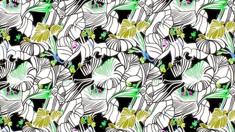 Elegant Tropical Pattern – Horizontal Motion Animation Video stock 306397693