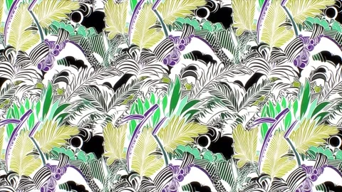 Elegant Tropical Pattern – Horizontal Motion Animation Stock Footage 306399874
