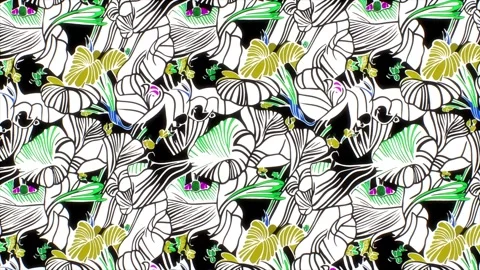 Elegant Tropical Pattern – Horizontal Motion Animation Stock Footage 306403565