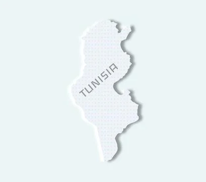 Elegant Tunisia map Stock Illustration