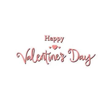 Elegant Valentine's Day Pink Script Design Stock Illustration