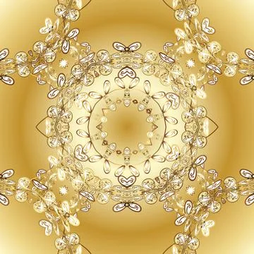 Elegant vector classic pattern. Yellow and beige and golden pattern. Abstract ba Stock Illustration